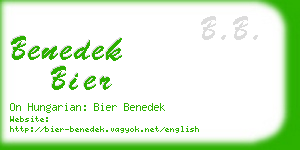 benedek bier business card